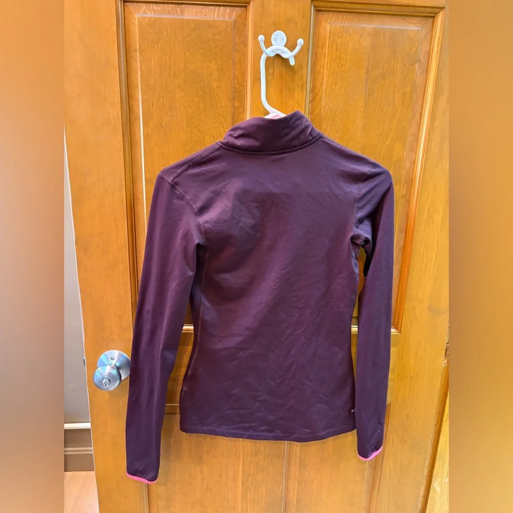 Nike Pro Women’s 1/2 Zip Dri-Fit Running Jacket Burgundy Maroon Pink Size Small - Picture 4 of 8